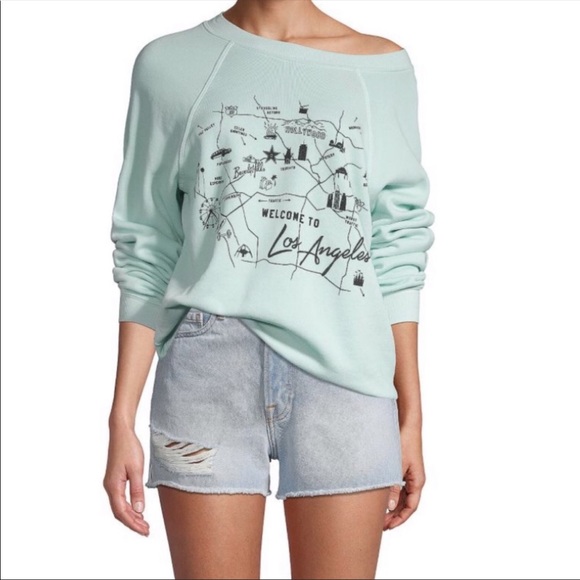 Wildfox Tops - WILDFOX star maps sweatshirt mint green size small